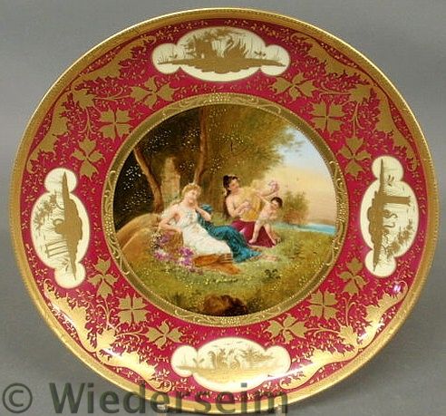 Vienna porcelain charger late 19th c.