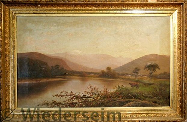 Fine oil on canvas river landscape 157601