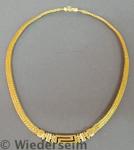 Ladies 18k gold mesh necklace 17"l