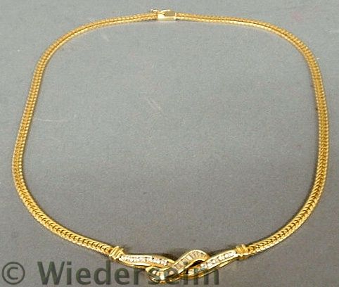 Ladies 14k yg necklace with small 157611
