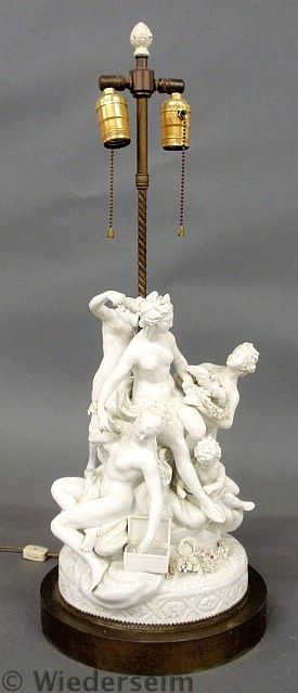 Porcelain figural group converted to