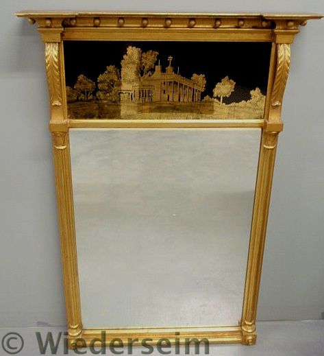 Sheraton style gilt decorated mirror 157623