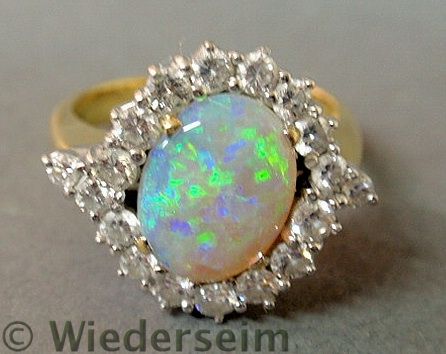 Opal and diamond 18k yg ring with 157625