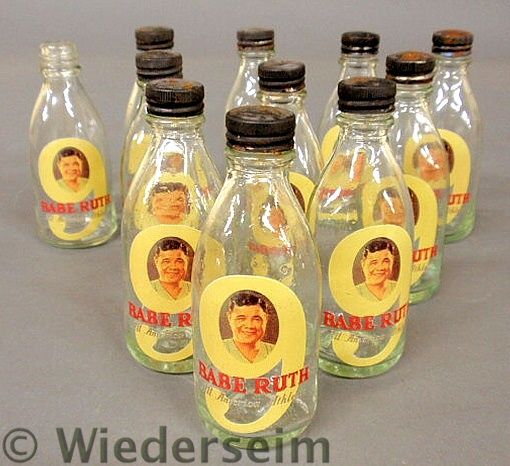 Rare group of eleven glass bottles 15763f