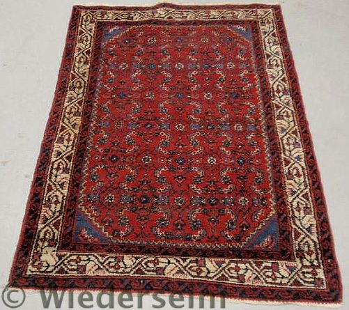 Persian mat with a red field ivory