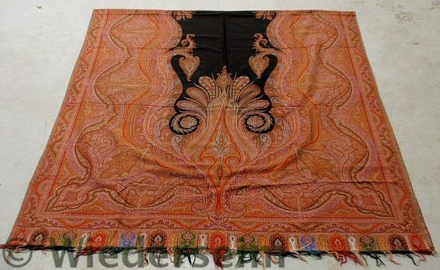 Early paisley homespun tablecloth 15764c
