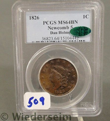 1826 Large cent MS 64