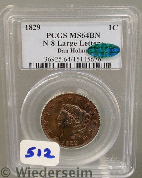 1829 Large cent MS 64
