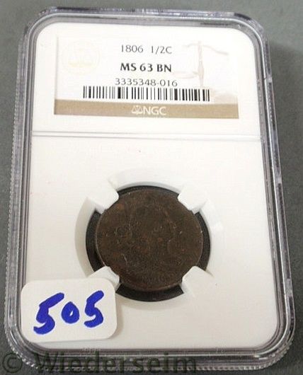 1806 Large Half cent MS 63