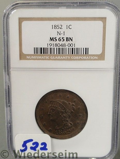 1852 Large cent MS 65 157667