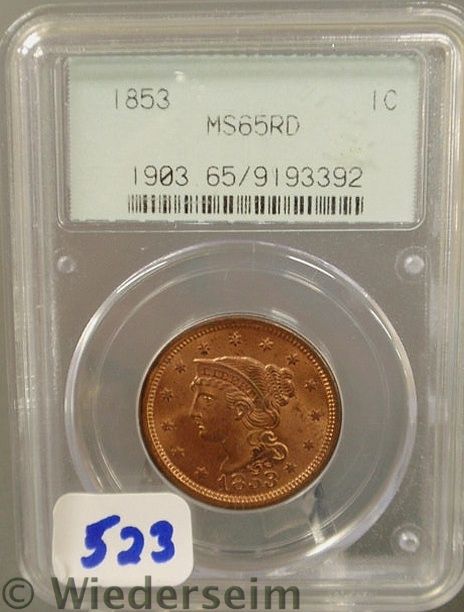 1852 Large cent MS 65 157668