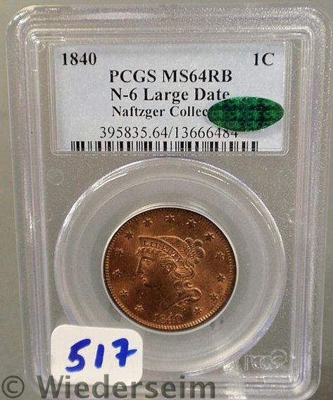 1840 Large cent PCGS 64