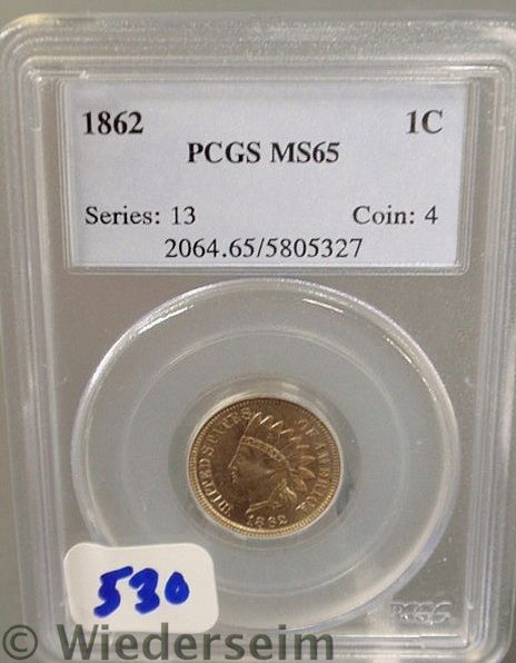 1862 Indian Head Penny PCGS 65 15766f