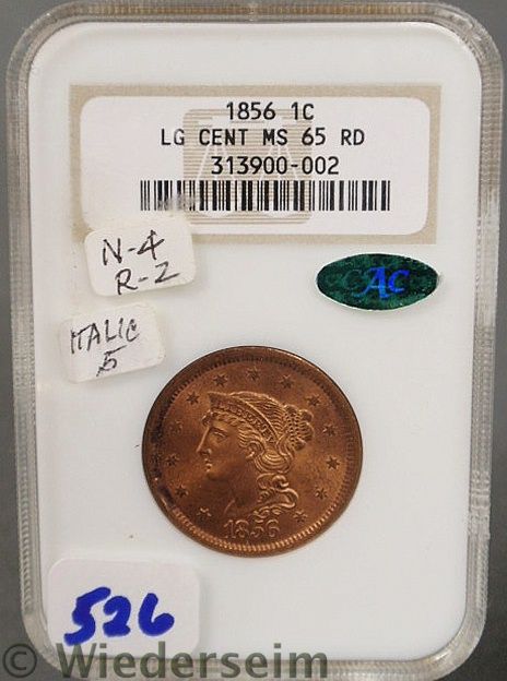 1856 Large cent MS 65