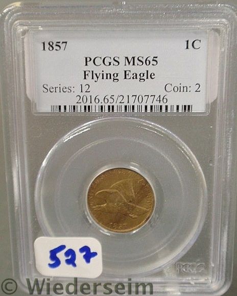 1857 Flying Eagle MS 65