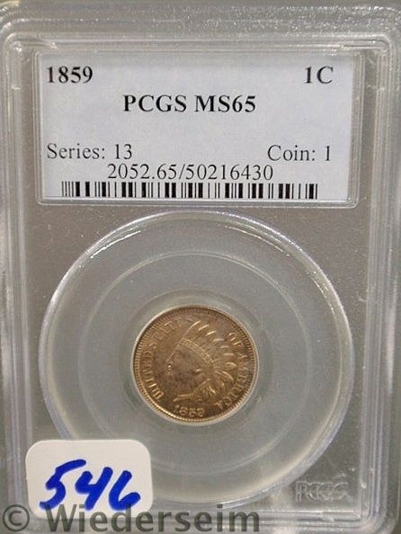 1859 Indian Head Penny PCGS 65