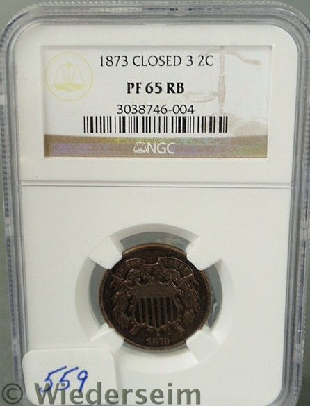 1873 Two cent MS 65 15768c