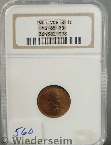 1909-S Lincoln penny MS 65