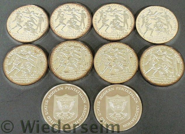 Ten pieces Franklin Mint 1971 Foxcatcher