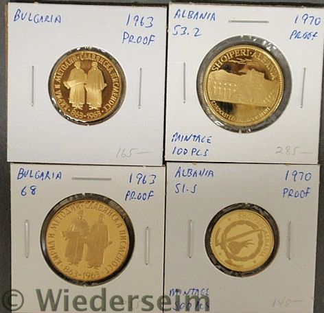 Two Albanian gold 1970 proof coins and