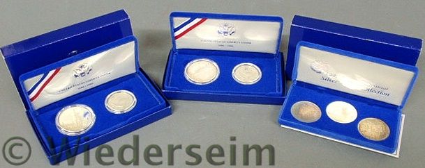 Three sets of U.S. Liberty coins