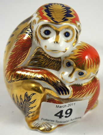 Royal Crown Derby Paperweight Monkey