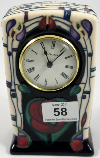 Moorcroft mantle Clock decorated 157701