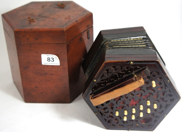 19th Century 21 Key Lachenal & Co Concertina