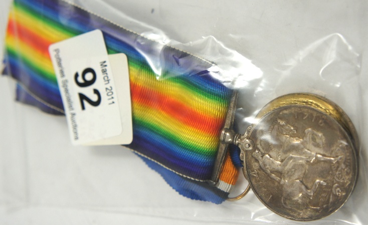 Pair of World War 1 Medals 31383 PTE.