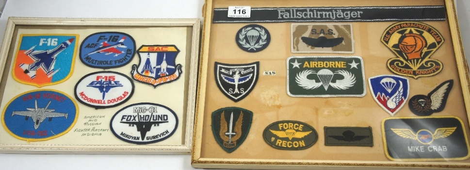 Framed set of SAS and US Army Parachute