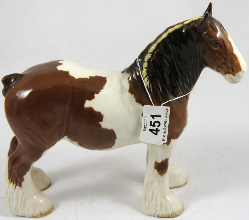 Rare Beswick Skewbald Shire Horse