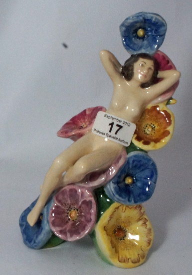 Carltonware Figure Hollyhocks Girl