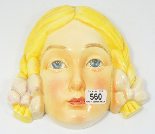 A Beswick Wall Pocket - Lady with Pigtail