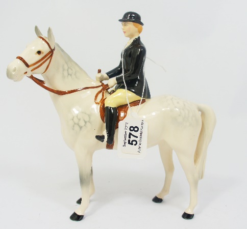 Beswick Huntslady on Grey Horse