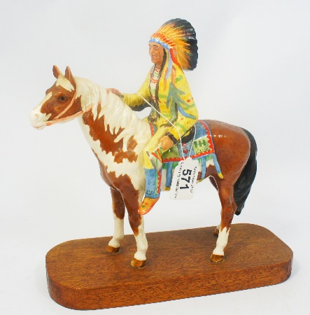 Beswick Indian on Skebald Horse 157a4a