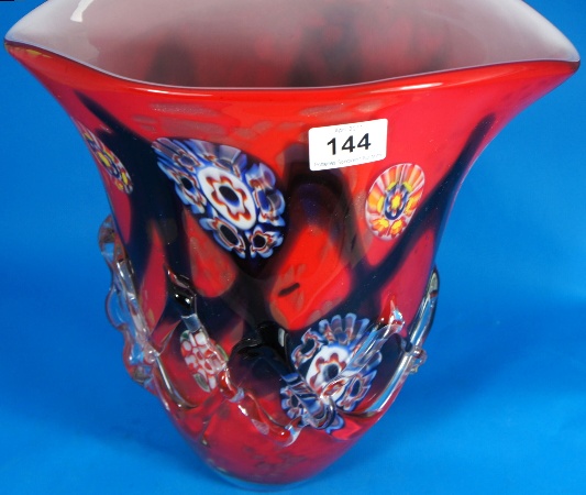 Red and Clear 1960s Vase RFPS23