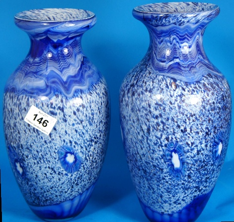 Pair of Blue Murano Vases ZH15 157d6a