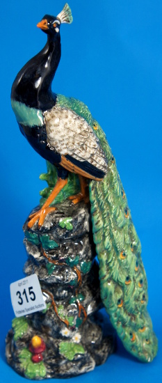 Minton Majolica Figure of a Peacock 157dd8