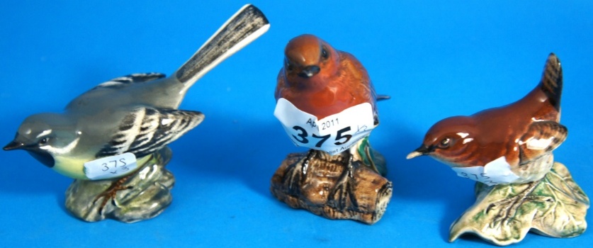 Beswick Birds Wren Robin and Grey 157dfa
