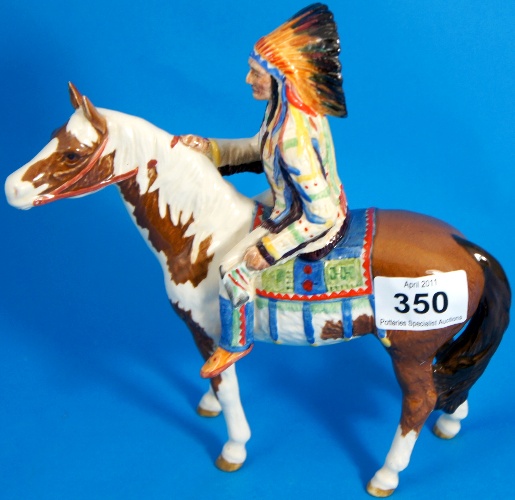 Beswick Indian on Skewbald Horse 157df4