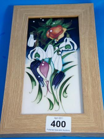 Moorcroft Framed Plaque in Snowdrop