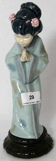 Lladro Figure Geisha Girl Sayonara  157e5f