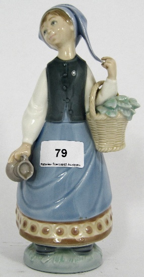 Lladro Figure of Girl with Flowers