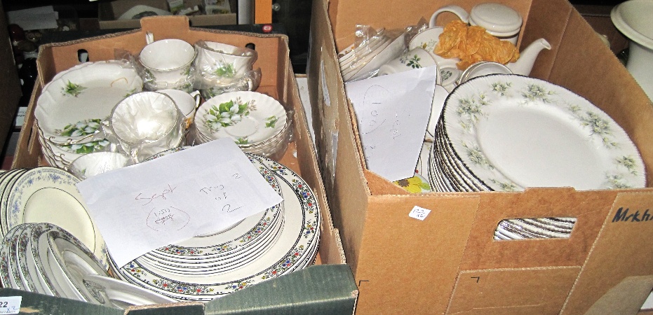 Two Trays of Various Dinner & Teaware