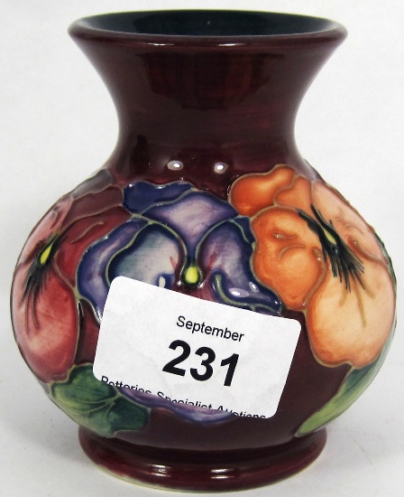 Moorcroft Vase decorated in the Pansy
