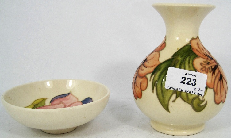 Moorcroft vase decorated in the Hibiscus