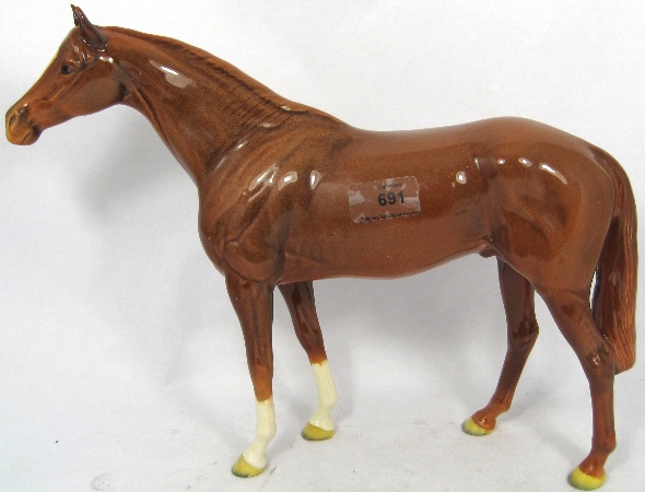 Beswick Chestnut Racehorse 1564 (Restored