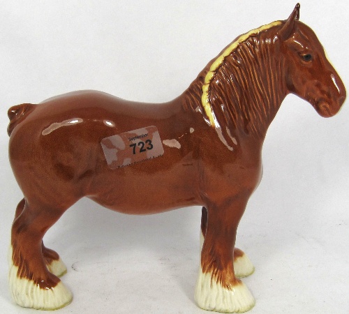 Rare Beswick Shire Horse in Chestnut