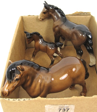 Beswick Brown Horses Shire Foal 1053