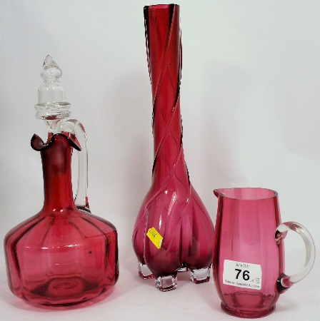 Victorian Cranberry Glass Decanter